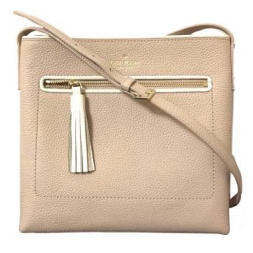 Kate Spade Chester Street Dessi Rose Cloud Cement Detachable Crossbody Bag.